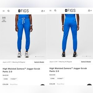 High Waisted Zamora™ Jogger Scrub Pants 2.0 Royal Blue Medium Regular length